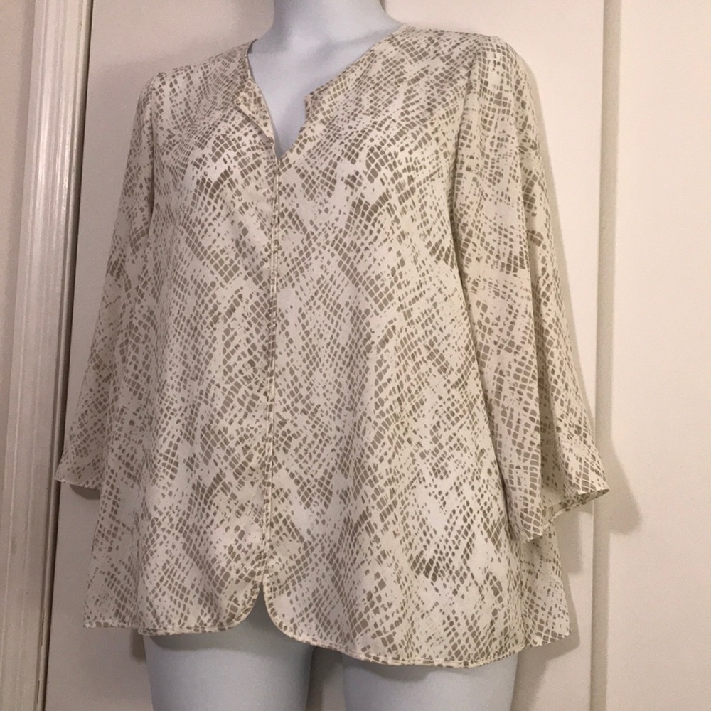 Beige snake skin print blouse